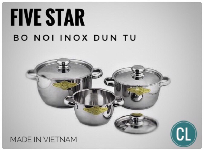 BỘ NỒI FIVE STAR 3 VUNG INOX