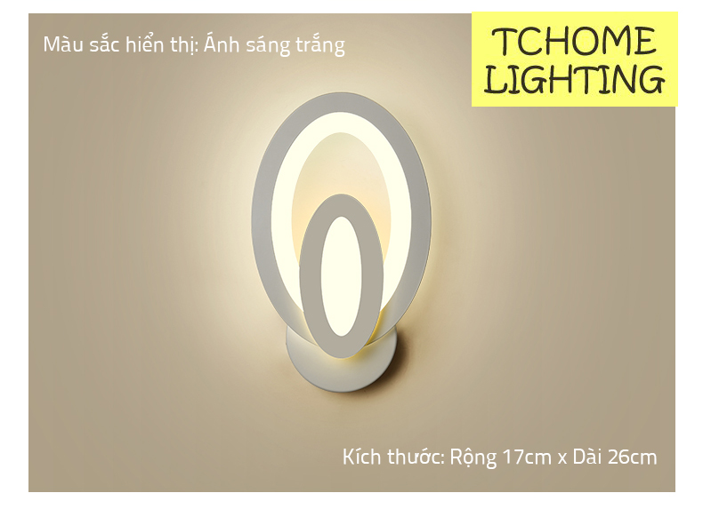 Đèn Tường Led Bầu Dục Đôi- Trắng 