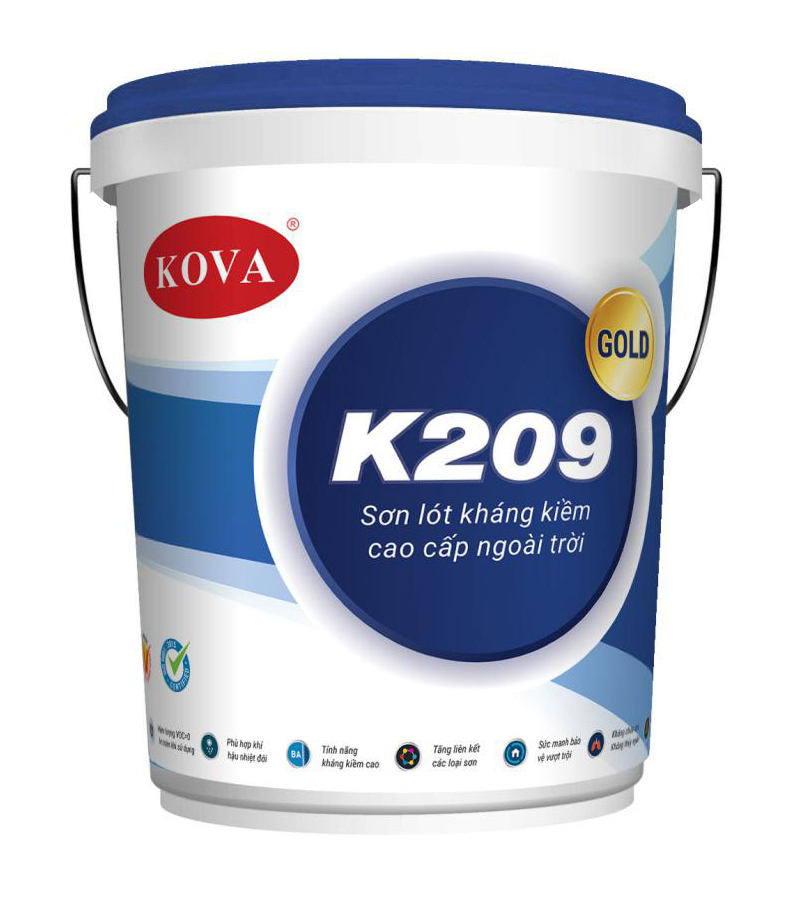 SƠN LÓT KHÁNG KIỀM CAO CẤP NGOÀI TRỜI K209-GOLD (20KG) - kháng kiềm:
Với sơn lót kháng kiềm cao cấp K209-GOLD, bạn có thể lựa chọn loại sơn chất lượng nhất để bảo vệ tường nhà của bạn khỏi tác động của các chất kiềm và độ ẩm. Hãy thử ngay để tận hưởng lợi ích từ sản phẩm này.