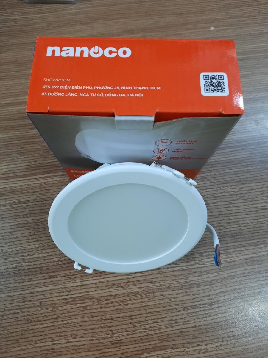Đèn âm trần Nanoco 9W ánh sáng trắng NED096
