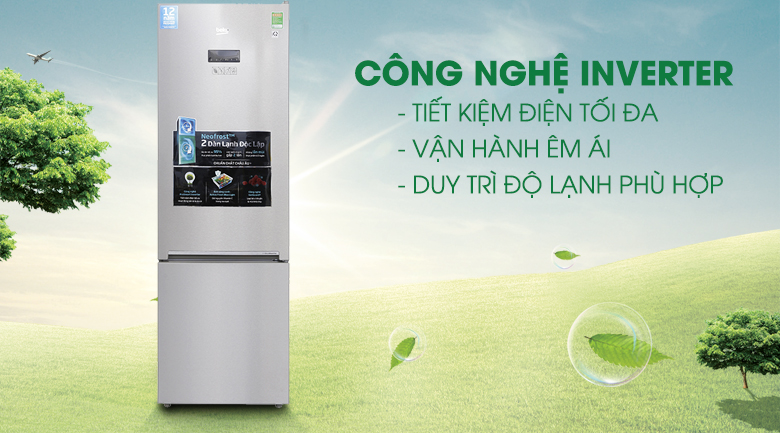 Tủ lạnh Beko Inverter 323 lít RCNT340E50VZX