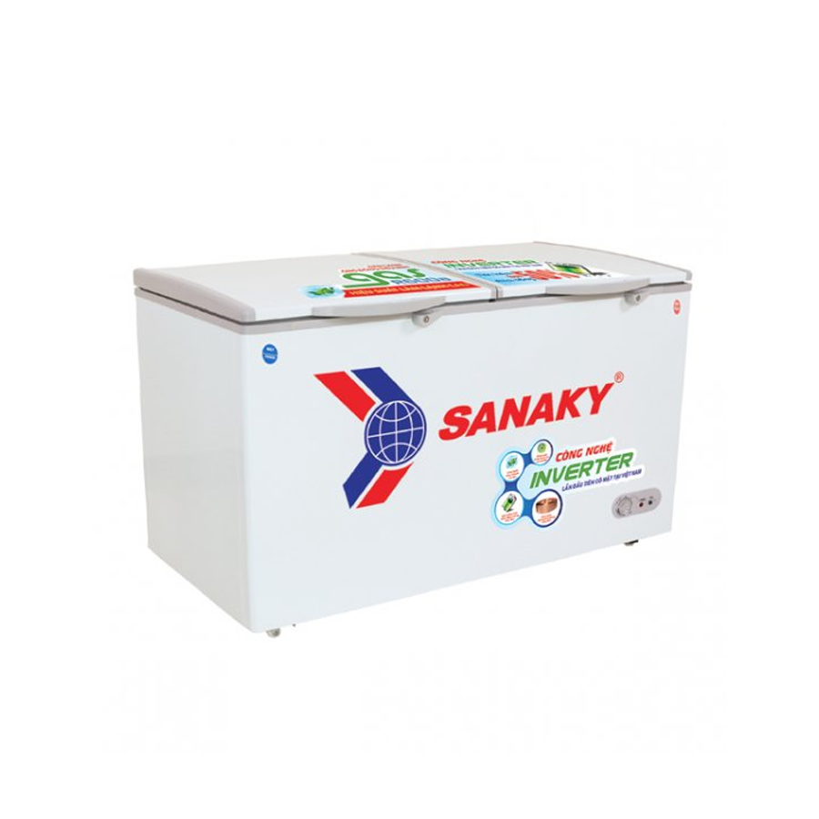 Tủ đông mát Sanaky 220L inverter VH-2899W3(2 ngăn:1 đông 1 mát,2 cánh,Dàn đồng,R600a,1080*620*845)