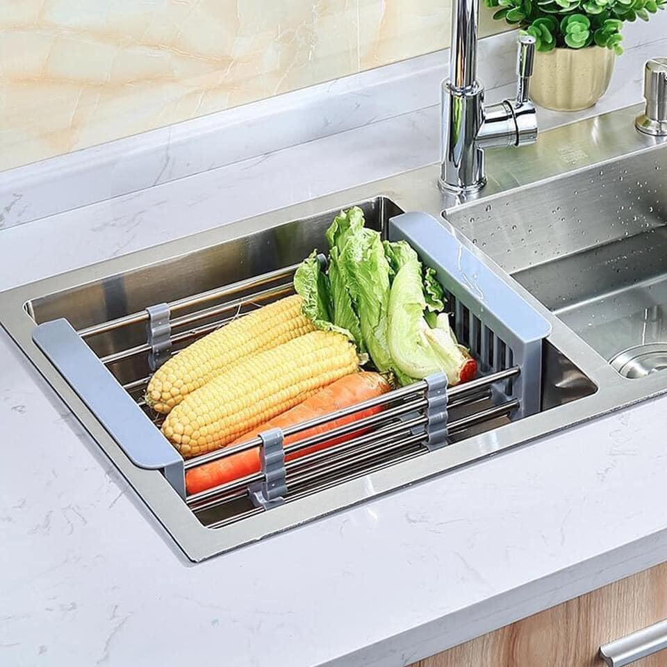 Kệ inox Prota co giãn đặt ngang bồn rửa bát- SIZE NHỎ