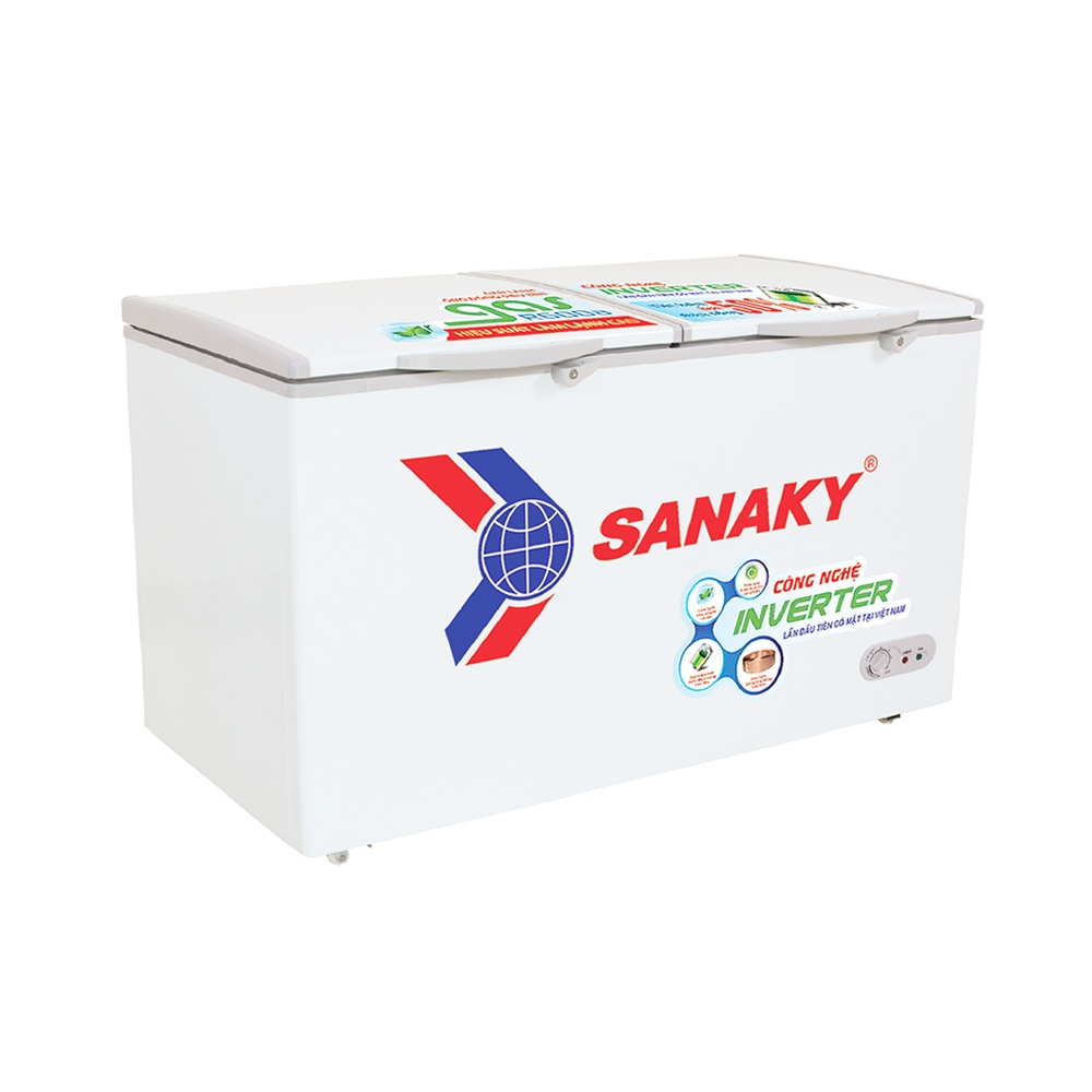 Tủ đông mát Sanaky 300L inverter VH-4099W3(2 ngăn:1 đông 1 mát,2 cánh,Dàn đồng,R600a,1329*620*845)